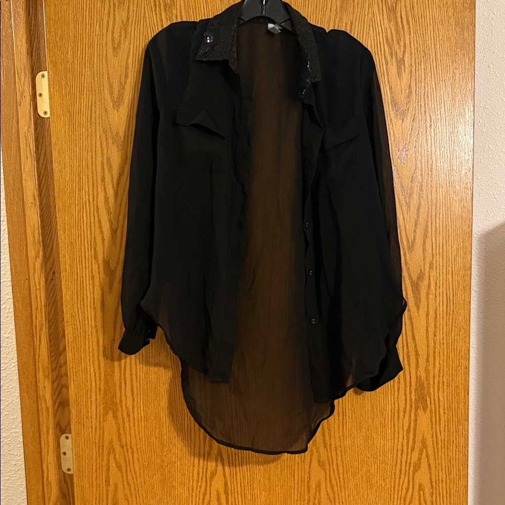 Forever 21 Black Sheer Top
